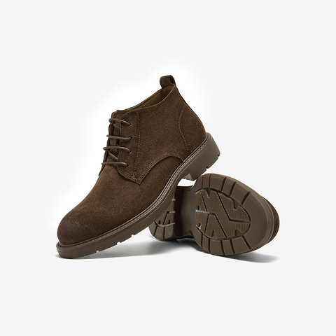 Bata马丁靴男冬2025冬新款英伦风牛剖皮百搭通勤复古低靴29696DD5