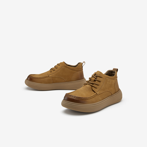 Bata皮靴男2025冬季商场新款时尚百搭保暖厚底牛皮低靴H5915DD5