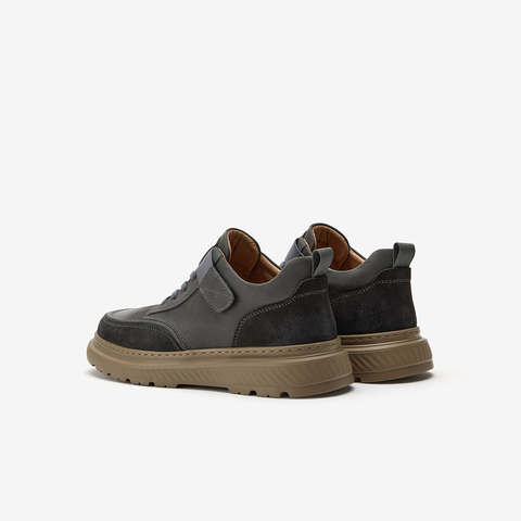 Bata高帮板鞋男2025冬季商场新款休闲百搭通勤牛皮低靴90025DD5