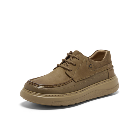 Bata休闲皮鞋男2025秋季商场新款英伦百搭厚底牛皮单鞋26456CM5