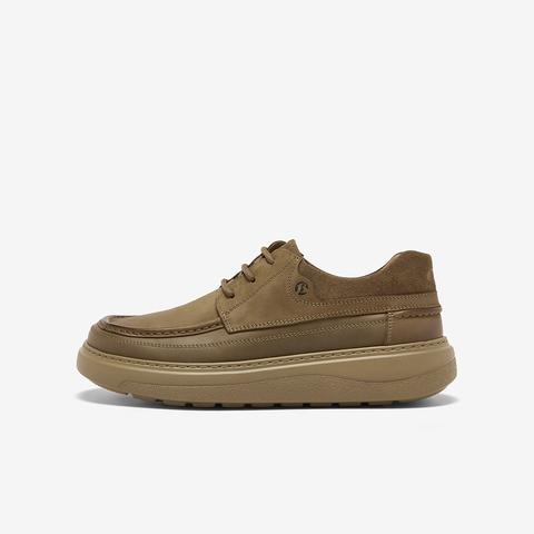 Bata休闲皮鞋男2025秋季商场新款英伦百搭厚底牛皮单鞋26456CM5