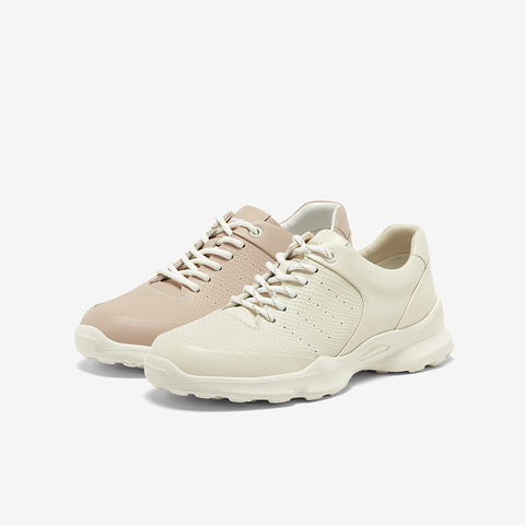 Bata休闲鞋女2025春秋商场新款牛皮复古厚底轻便运动鞋UVG01AM6