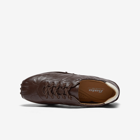 Bata休闲鞋女2025春秋商场新款羊皮通勤复古德训运动鞋ABI25AM6