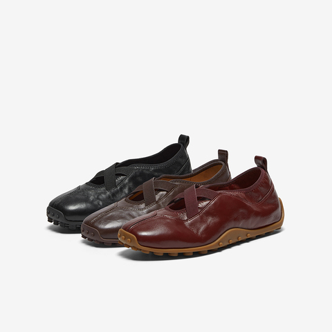 Bata休闲芭蕾舞玛丽珍2025春秋商场新款羊皮豆豆底单鞋ABI22AA6