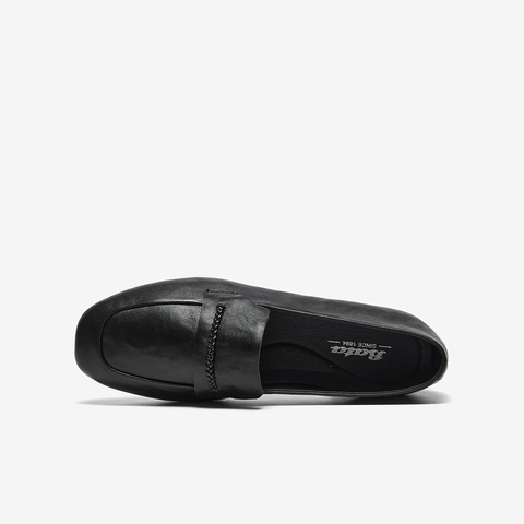 Bata乐福鞋女2025春秋商场新款英伦羊皮通勤软底一脚蹬