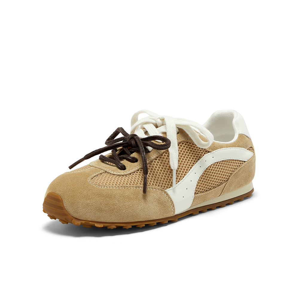 Bata休闲鞋女2025春秋新款通勤百搭德训轻便透气运动鞋B6831AM6