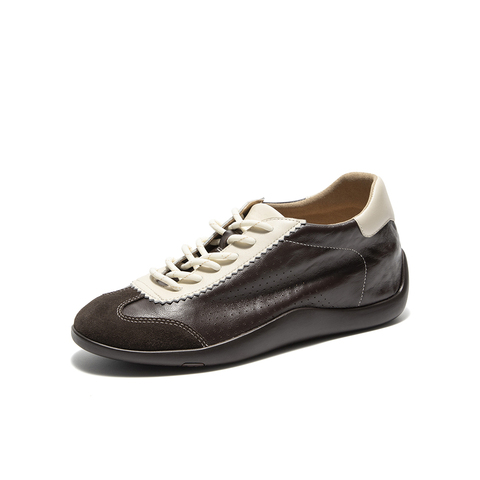 Bata羊皮书女2025秋商场新款德训内增高运动软底休闲鞋ALI73AM6