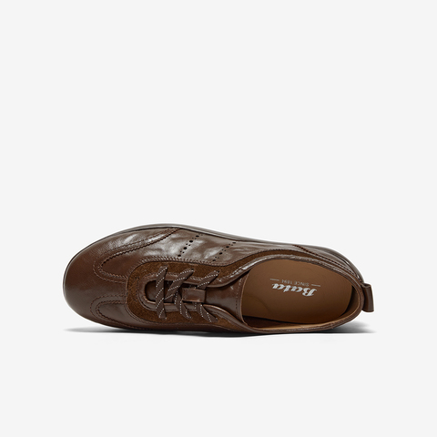 Bata羊皮书德训女2025春秋季商场新款时尚软底休闲运动鞋ALI57AM6