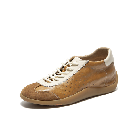 Bata羊皮书女2025秋商场新款德训内增高运动软底休闲鞋ALI73AM6