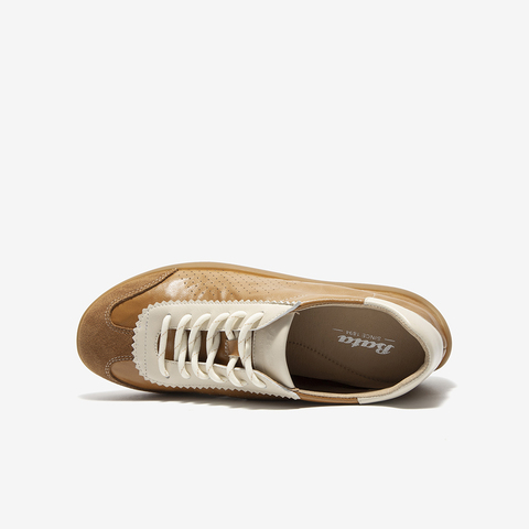 Bata羊皮书女2025秋商场新款德训内增高运动软底休闲鞋ALI73AM6