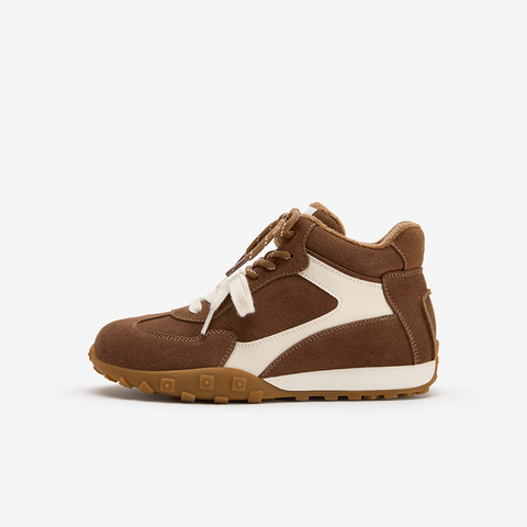 Bata休闲靴女2026春商场新款牛剖皮通勤保暖运动加绒短靴65891AD6