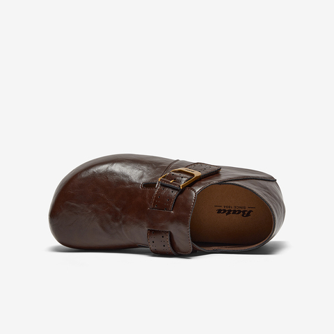 Bata勃肯鞋女2026春季商场新款英伦复古牛剖皮内增高单鞋2825DAM6