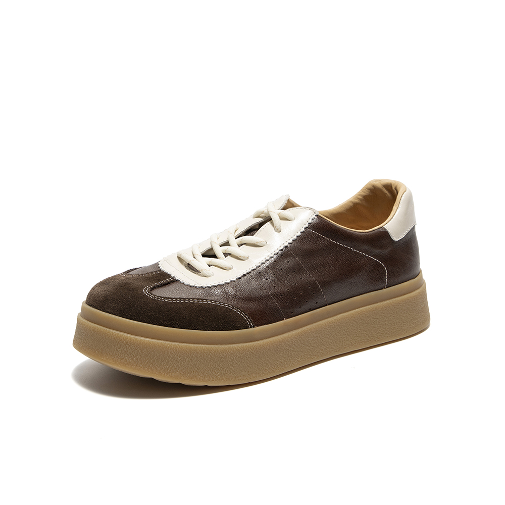 Bata休闲鞋女2026春季商场新款通勤百搭德训鞋运动厚底板鞋UZL01AM6