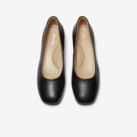 Bata浅口单鞋女2026春季商场新款羊皮软底百搭通勤单鞋AOX22AQ6