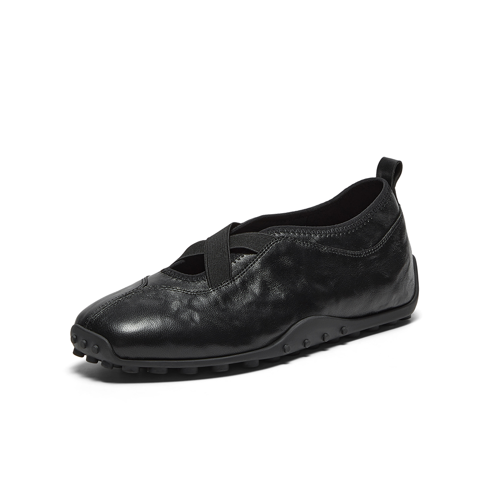 Bata休闲芭蕾舞玛丽珍女2026春季商场新款羊皮豆豆底单鞋ABI22AA6