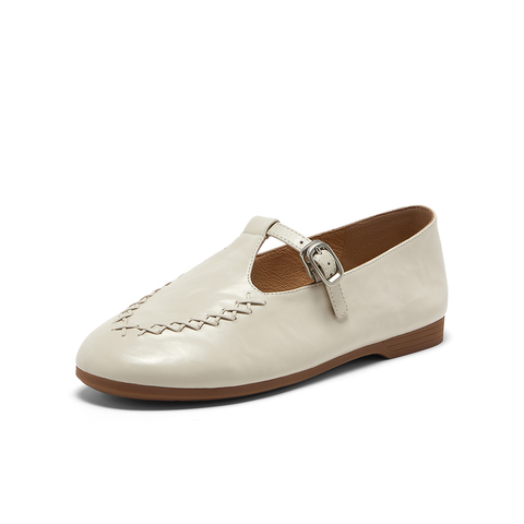 Bata麦穗玛丽珍2026春季商场新款复古英伦羊皮软底乐福鞋AUO33AA6