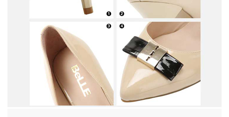 belle/百丽春浅杏漆牛女单鞋3fc19d