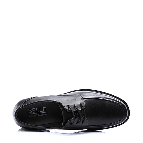Belle/百丽夏季黑色牛皮男单鞋9011DBM3婚鞋系列