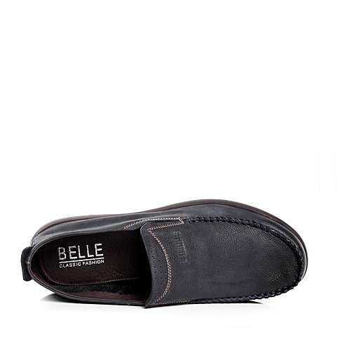Belle/百丽夏季蓝色牛皮男单鞋WD32-BM3