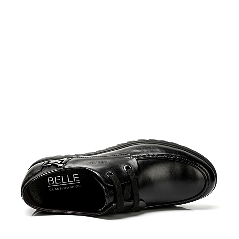 Belle/百丽夏季黑色牛皮男单鞋627A-BM3