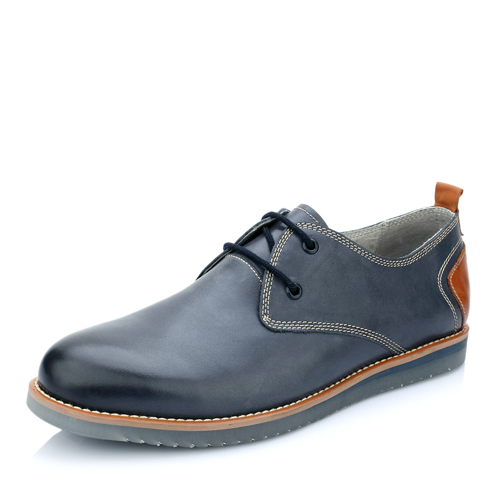 belle百丽春季宝蓝色牛皮男单鞋2578kam5
