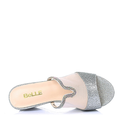 BELLE/百丽夏季专柜同款亮片布女鞋BBOB5BT5