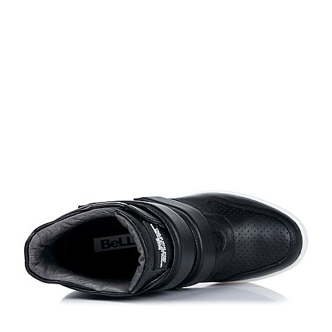 BELLE/百丽冬专柜同款黑牛皮休闲运动风女中靴BAO61DZ5