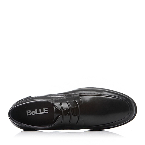 BELLE/百丽冬季黑色时尚商务牛皮男单鞋M529QDM5