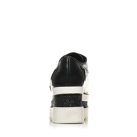 BELLE/百丽夏季专柜同款黑色羊皮松糕底女凉鞋P4N1DBU5