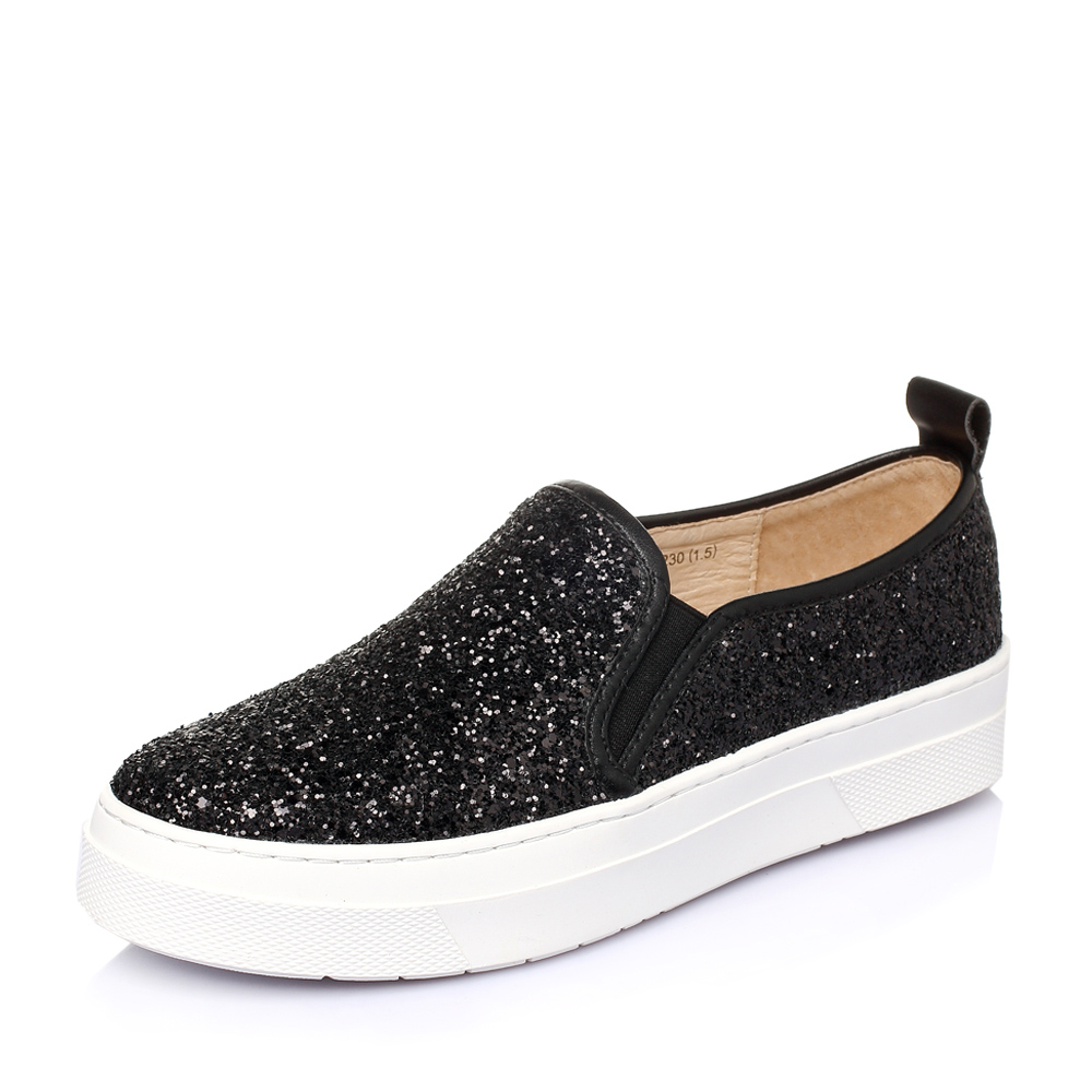 belle/百丽春季黑闪金布女单鞋575-1am6图片-优购网上鞋城!