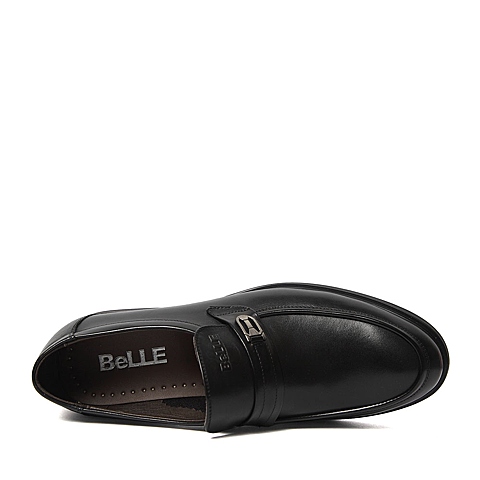 BELLE/百丽春季专柜同款黑色牛皮经典儒雅男皮鞋4JQ01AM6