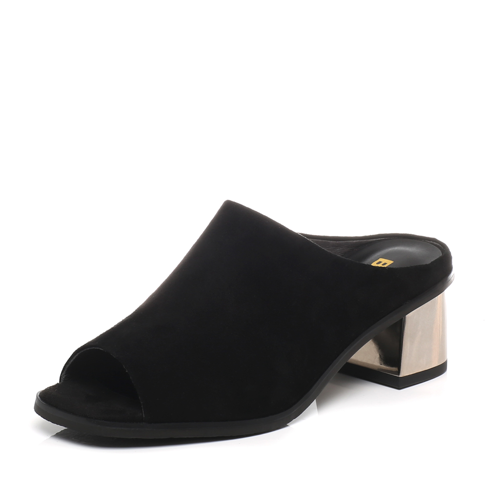 BELLE/百丽春专柜同款黑时尚大方羊绒皮女鞋BMJ30AT7