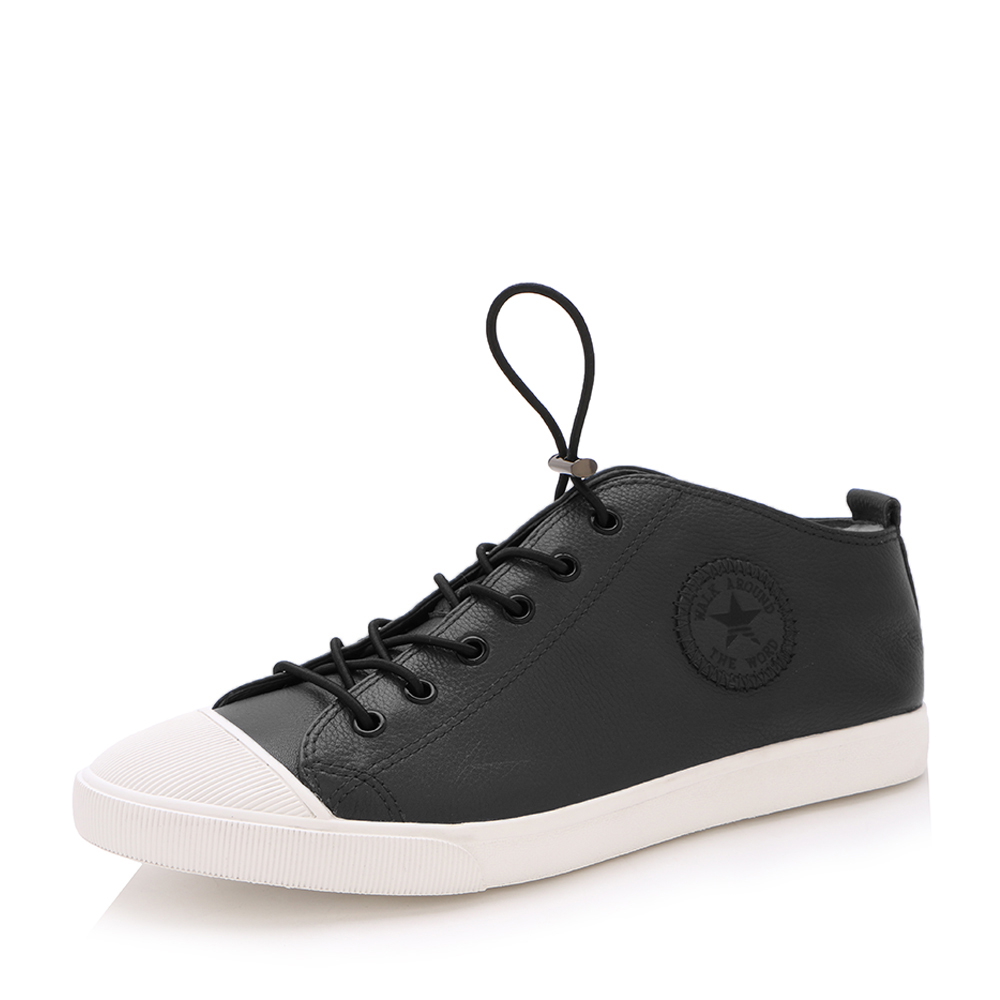 belle/百丽2017夏季黑色牛皮革男休闲鞋28301bm7