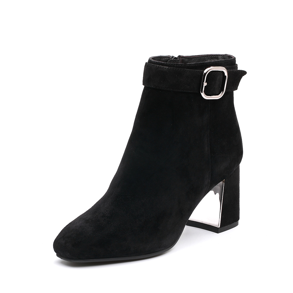 belle/百丽冬季专柜同款羊绒皮女短靴(毛里)bvlb1dd7