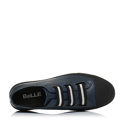 BELLE/百丽冬季专柜同款蓝色牛皮男休闲鞋4ZY01CM7