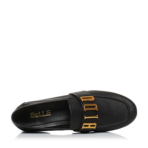 BELLE/百丽秋季专柜同款黑色牛皮女单鞋R7A1DCM7