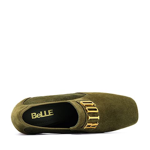 BELLE/百丽秋季专柜同款羊绒皮革女皮鞋R8G1DCM7