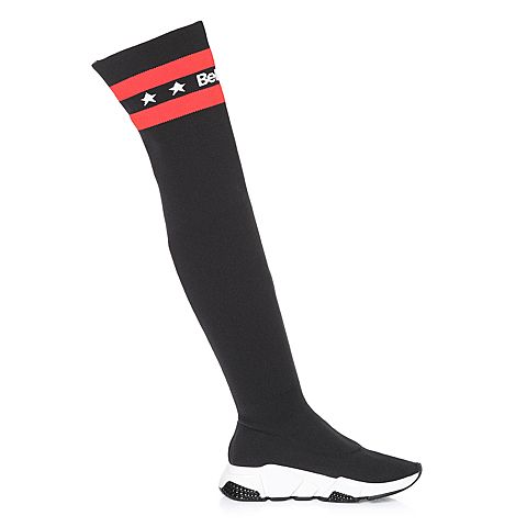 BELLE/百丽冬专柜同款黑色时尚女靴BYW82DC7