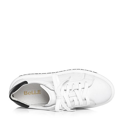 BELLE/百丽专柜同款白色运动风牛皮革女鞋BVC22AM8