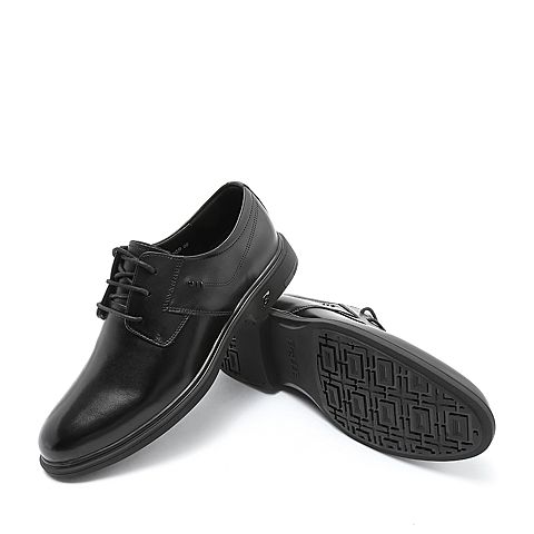 BELLE/百丽商场同款黑色小牛皮革商务正装男皮鞋B3G07CM8