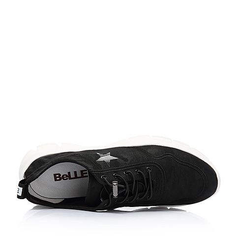 BELLE/百丽夏季商场同款黑色星星图案松紧带男休闲鞋5SY01BM8
