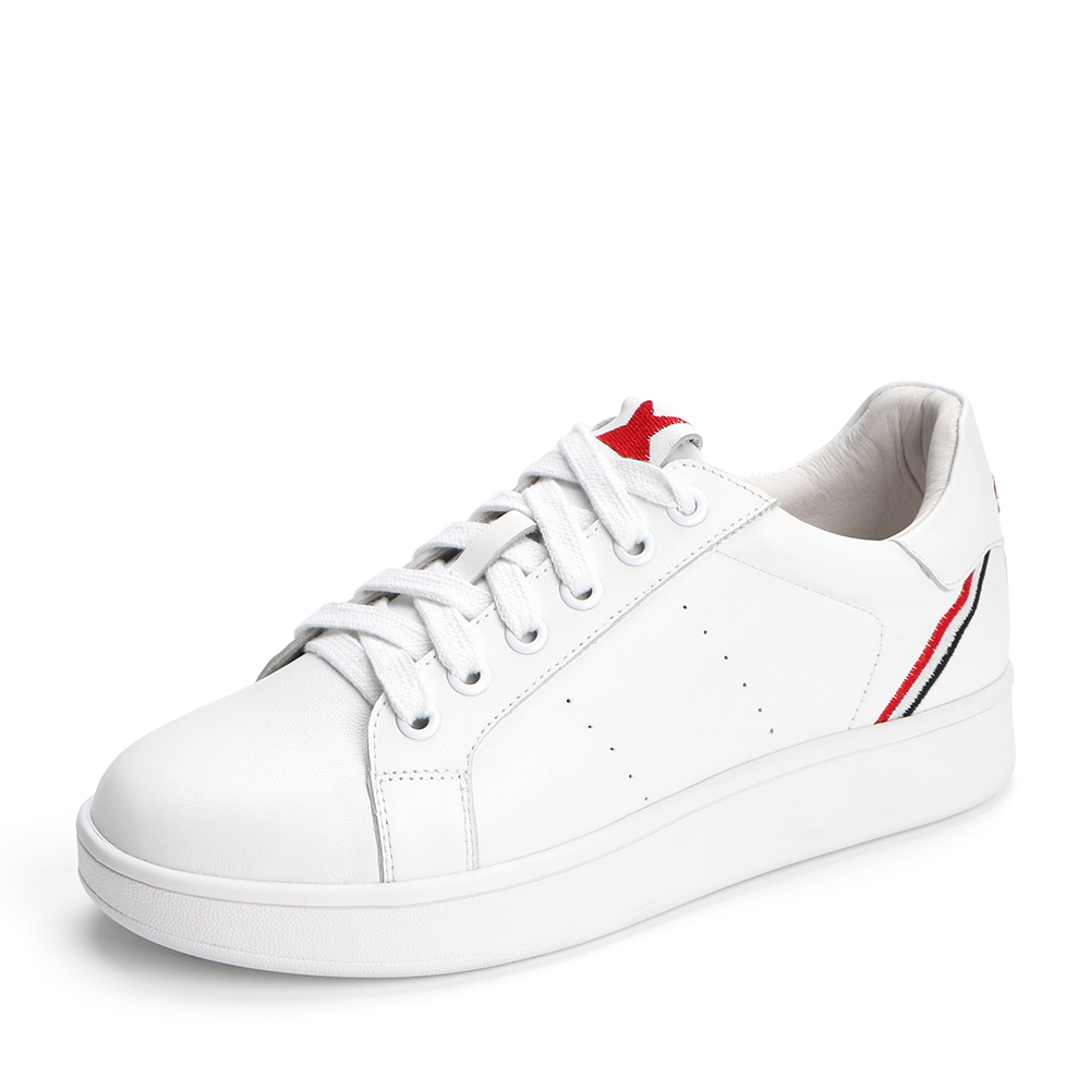 belle/百丽牛皮革女休闲鞋小白鞋13139am8