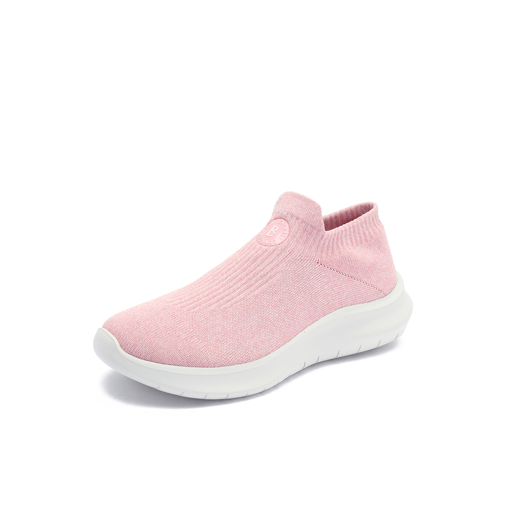BELLE/百丽专柜同款粉色飞织帮面袜套运动风女休闲鞋S9N1DCM8