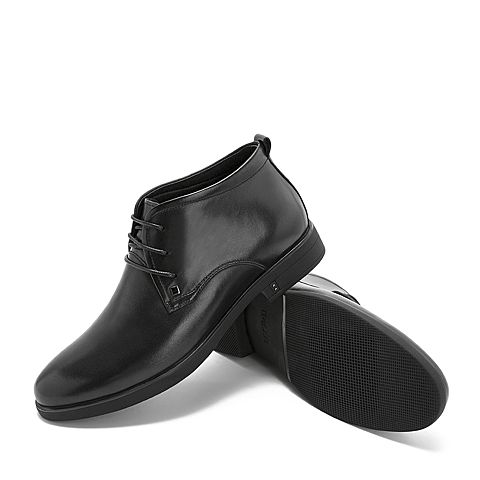 BELLE/百丽商场同款牛皮革商务正装男皮靴5VV01DD8