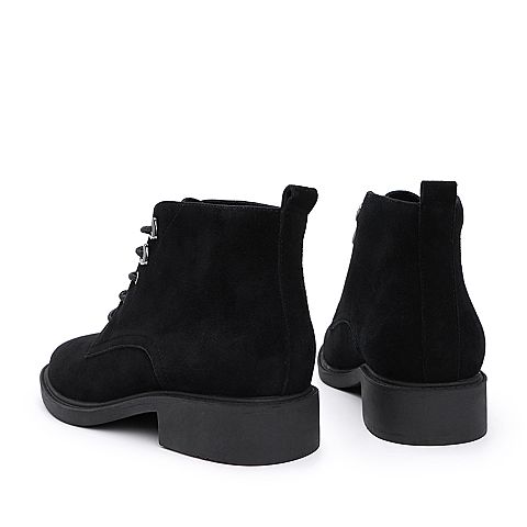 BELLE/百丽冬季专柜新款羊绒皮革马丁靴女皮靴T3H1DDD8