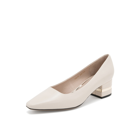 belle/百丽单鞋2019年春季新商场款同款羊皮革浅口女皮鞋t4d1daq9