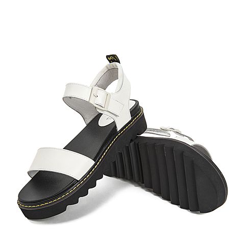 BELLE/百丽夏商场同款光牛皮革女皮凉鞋BB130BL9