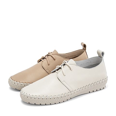 BELLE/百丽春商场同款牛皮革女休闲鞋T5P1DAM9