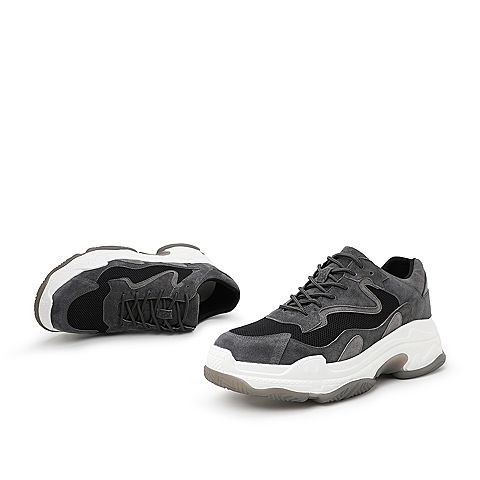 BELLE/百丽运动风老爹鞋春商场同款猪巴戈/布男休闲鞋5ZZ01AM9