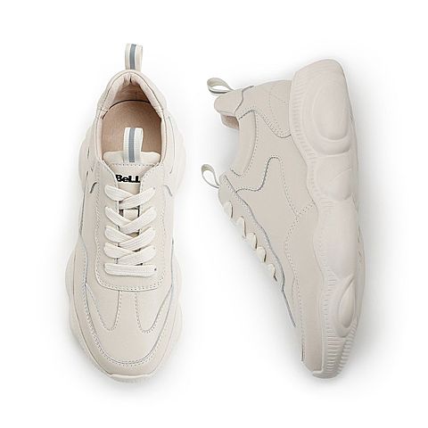 BELLE/百丽老爹鞋春商场同款牛皮革女休闲松糕旅游鞋T7M1DAM9